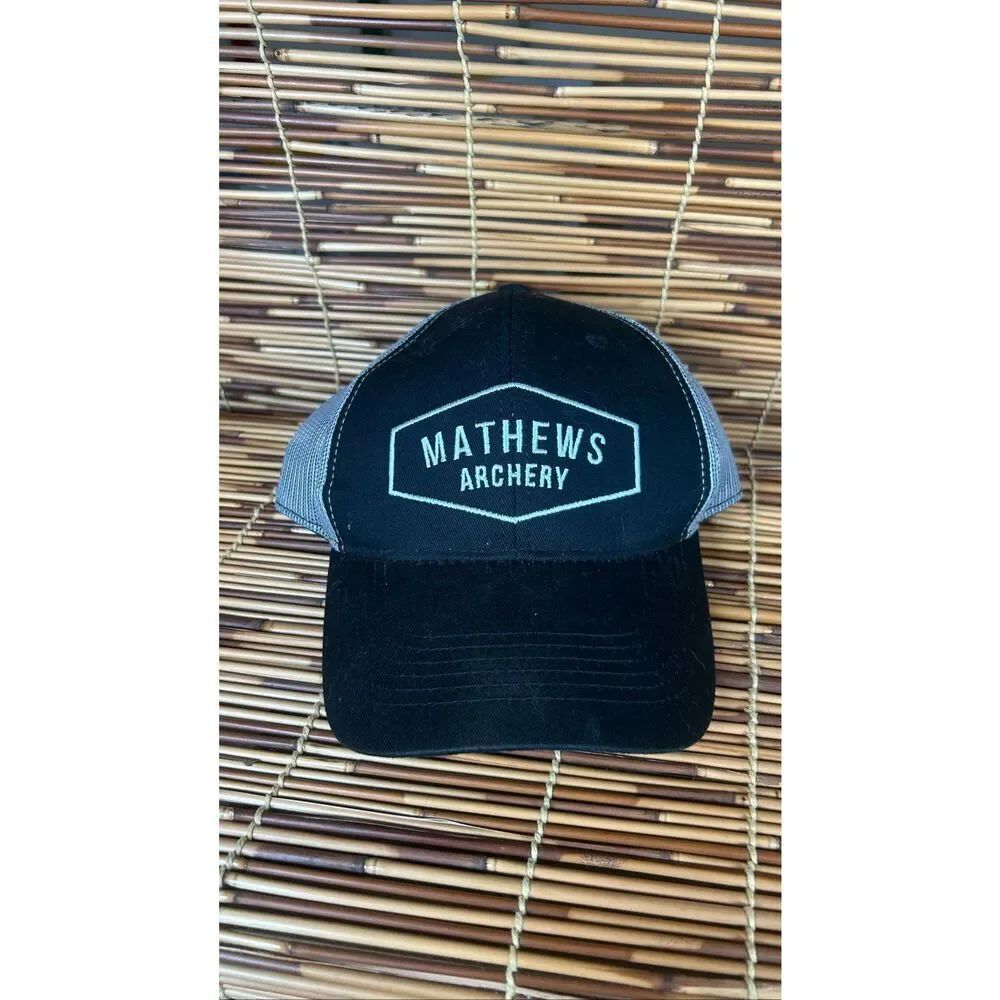 Mathews Archery Black and Grey Mesh Truckers Hat